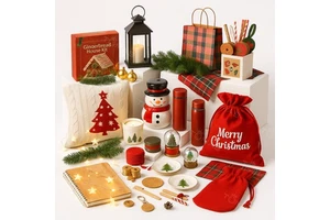 Premium Christmas Promotional Gift Set with Hoodies Beanies Scarves and Tote Bags for Employee Rewards