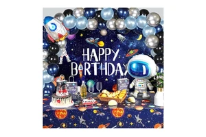 LEMON Outer Space Birthday Party Decoration Set for Kids Theme Birthday Party Supplies