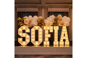 Wholesale Large Led Marquee Letters DIY SOFIA Giant Letters For Baby Shower Birthday Party Decor Light Up Number