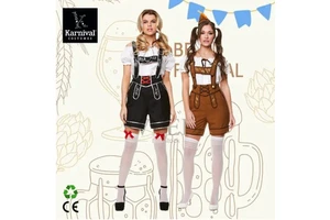 ODM Wholesale Miss Octoberfest Bavarian Oktoberfest Waitress German Beer Festival Women Short Lederhosen Shirt Shorts Costumes