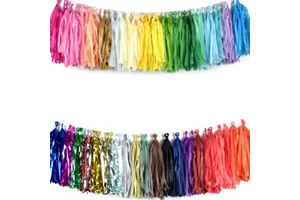 Paper Tassel Ribbon Garland Birthday Wedding Christmas Festival Party Decoration Supplies Adults Teens Wholesale 5 Pcs/pack