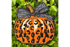 Wholesale Embroidery Pumpkin Chenille Patches Custom Halloween Pumpkin Design Glitter Ghost Chenille Patches for Clothes