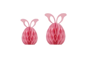 DIY 3D Easter Bunny Honeycomb Paper Rabbit Ornaments Magnet Eco-friendly Reusable Customizable Color Easy Assembly Decoration