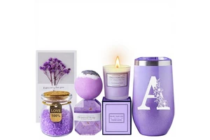 Mother's Day Gift Set Aromatherapy Candle Lavender Soap Shower Tablet Bath Salt Ball Cross-border Spa Set-for Bathing