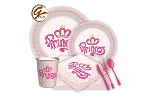 Colorful Ice Cream Theme Kids Birthday Party Supplies Set Paper Plastic Table Decoration