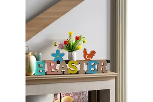 New Easter Party Crafts Handmade Plywood Rabbit Nordic Style Eco-friendly Home Decoration 29.5x13x1.5cm XIANPING Brand