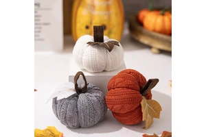 New Thanksgiving Decoration Orange Pumpkin Pendant Harvest Festival Knitted Small Ornament Interior Design
