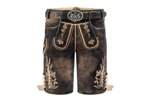 Unisex Costume Clothing Adults Oktoberfest German Bavarian Shorts Outfit Overalls Shirt Hat Suspenders Set Halloween Solid