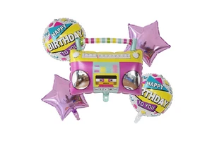 5 Star-Shaped Radio Skates Foil Balloons Set Kids Birthday Party Decorations & Air Globos Celebrations Gift Toy for Kids Adults