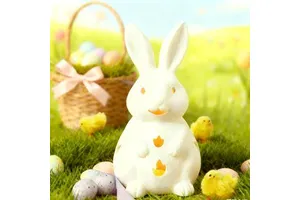 Cross-border New Easter Rabbit Ornaments Creative Luminous Cute Synthetic Resin Home Decoration China Wholesale