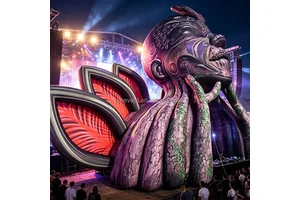 Outdoor Custom Giant Inflatable DJ Stage Tunnel Inflatable Music Festival Decoration