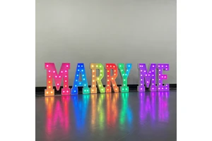 Marry Me Letters LED Bulbs Light Alphabet Marquee Address Number Transformer Remote Control Decoration Wedding Party Birthday