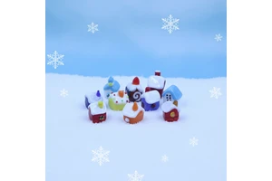 Customized Lampworking Glass Handmade Folk Art Christmas & New Year House Decoration Mini Glass Houses