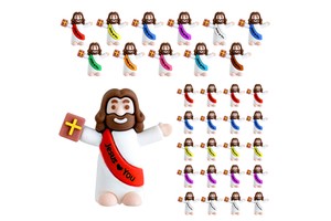 Soododo 2026 Cross-border New Classic PVC UV Printed Easter Little Jesus Ornaments For Church Gifts