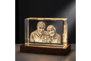 Personalized 3D Laser Engraved Photo Crystal Cube K9 Glass Block With Picture Memorial Keepsake For Family & Pet