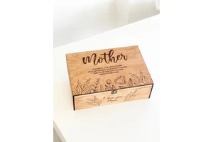 Custom Mothers Day Gift for New Future Mom Mother Christmas Grandmother From Husband Personalized Memory Wooden Keepsake Box