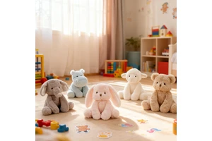 Hot Selling Wholesale Soft Plush Fabric Bunny Stuffed Animal Toy Long Ears Rabbit Doll PP Cotton Filling For Babies Kids' Gifs