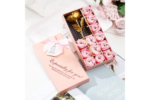 Wholesale Valentines Day Gift Soap Flowers and Golden Flower Cadeau St Valentin for Valentine Gift