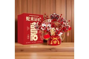 Hot Selling Happy 2025 New Year Decoration Artificial Flower Set Vietnamese Lunar Chinese New Year Eve Party Home Table Decor