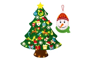 Popular Eco-friendly Christmas DIY Home Decoration Wall Art Felt Craft Kits 3D Customized Children's Christmas Tree Set Merry