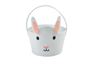 Happy Easter Egg Basket Fruit Candy Bucket Easter Tote Gift Bags Supplies Ornaments Decoration