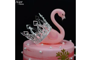Aierflorist Cake Crown Adult Birthday Party Princess Crown Wedding Tiara Crown for Cake or Flower Decoration