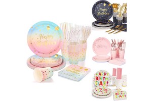 Happy Birthday Party Supplies Birthday Decorations Kids Birthday Party Supplies Sets Paper Plates Disposable Dinnerware Sets
