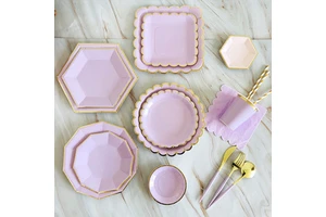 High Quality Stamping Disposable Tableware Set Plate/Napkin Adult Happy Birthday Party Decor Kids Wedding Birthday
