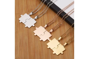 New Style Couple Simple Fashionable Geometric Puzzle Necklace Set Could Jewelry Valentines Festival Necklace Gift