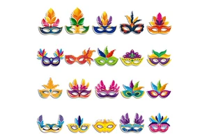Carnival Decorations Children's and Adults' Photo Props Carnival Gatherings Funny Masks Party Supplies