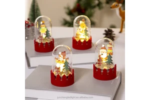 New Product Valentine's Day Holiday Festival Christmas Gifts Santa Claus Design Wooden Crafts With Glowing Led