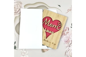 New Custom Love Card Mother's Day Gift Wooden Mother's Day Greeting Card