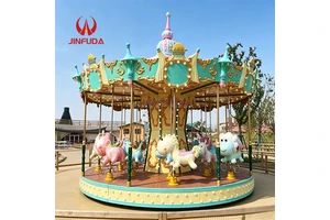 Novel Carnival Rides for Amusement Park 16 Seats Lovely Animal Carousel for Children and Adults on Sale