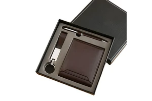 Customized Luxury Business Gift Set for Father's Day Card Holder Pen Keychain Purse-Personalized Printed Accessories