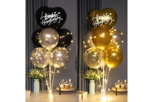 Blue Theme 18 Year Adult Birthday Kit with Latex Balloons Triangle Flag Letter Banner for Father's Day Festive Party Decorations