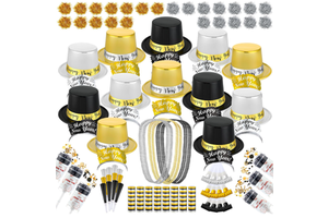 Happy New Year Paper Hats Tiaras Bead Necklace Bracelet Horn Noise Makers Photo Props for New Year Game Party Supplies