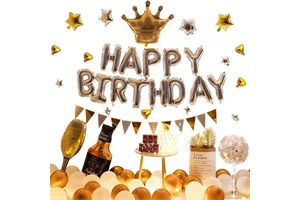 Whiskey Gilbert Birthday Party Balloons Decorations for Adults and Children Aluminum & Latex Foil Balloons