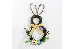 Trending Product Easter Bunny Wreaths Flower Garlands Home Decorations Easter Egg Wreath Wall Hanging Easter Holiday Supplies
