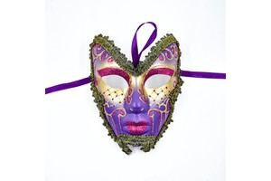 Italian Christmas Venice Full Face Mask Masquerade Ball Carnival Hand Baton Mask Party Girl