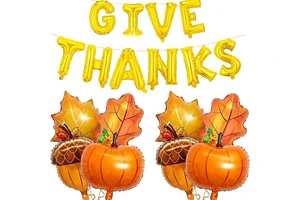 Thanksgiving Balloon Banner Cartoon Animal China Model Aluminum Foil Autumn Party Baby Shower Birthday Background