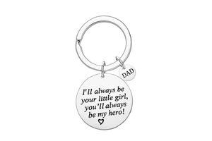 Fathers Day Gift Keychain for Dad You Will Always Be My Hero Birthday Valentine Day Gift for Dad From Daughter Son Kids Wife New