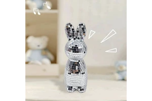 New Design Popular New Year Disco Rabbit Handmade Glass Decorative Mirror for Festive Party Home Bedroom Decoration