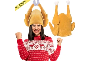 Roasted Turkey Hat Thanksgiving Plush Christmas Chef Hat Role Play Costume Funny Hat Thanksgiving Holiday Party Favors Supplies