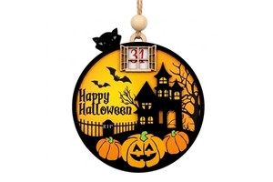 Halloween Countdown Plywooden Ornament | Interactive Haunted House Wall Decor | Festive Pumpkin Countdown Gift