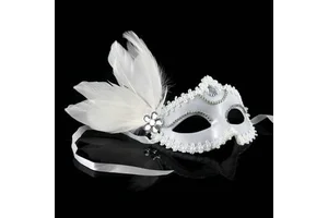 Wholesale Bulk DIY Crafts Mardi Gras Venice Paint Masquerade Italian Glitter Feather Mask for Party Halloween Wedding Supplies