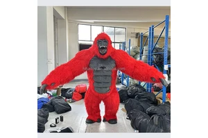 Inflatable Blowup Realistic King Costume Adult Halloween Plush Furry Gorilla Mascot Carnival Dress Suit Fur Gorilla Costume