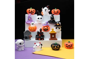 3D Halloween Resin Ghost Pumpkins Decorative Accessories for Festive Holiday Ambiance