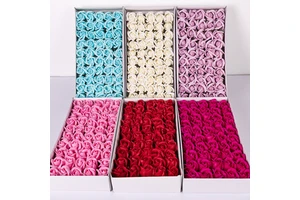 50 Pcs/box Cheap Wholesale Wedding Decoration Gift For Women Two Layer Soap Artificial Flower Rose Head