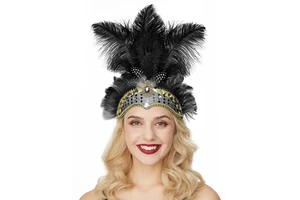 Wholesale Carnival Hat Feather Headpiece Showgirl Headband Mardi Headpiece for Venice Hawaii Halloween