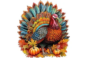 Thanksgiving Wooden Puzzle Toy Gift - Fun Holiday Brain Teaser for Kids, Family Party Game